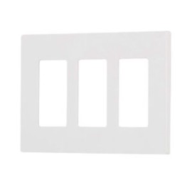 Placa De Pared 3 Espacios Lutron Cw3-wh