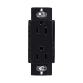 Contacto Doble Convencional 120v 15a Negro Lutron Car-15-bls