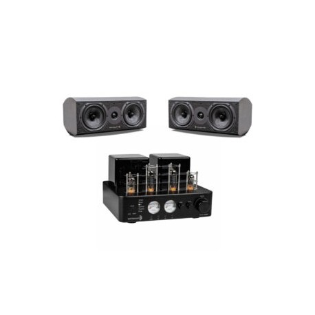 Kit Amplificador Dayton Bulbos Y Bocinas Wharfedale 9cs negras